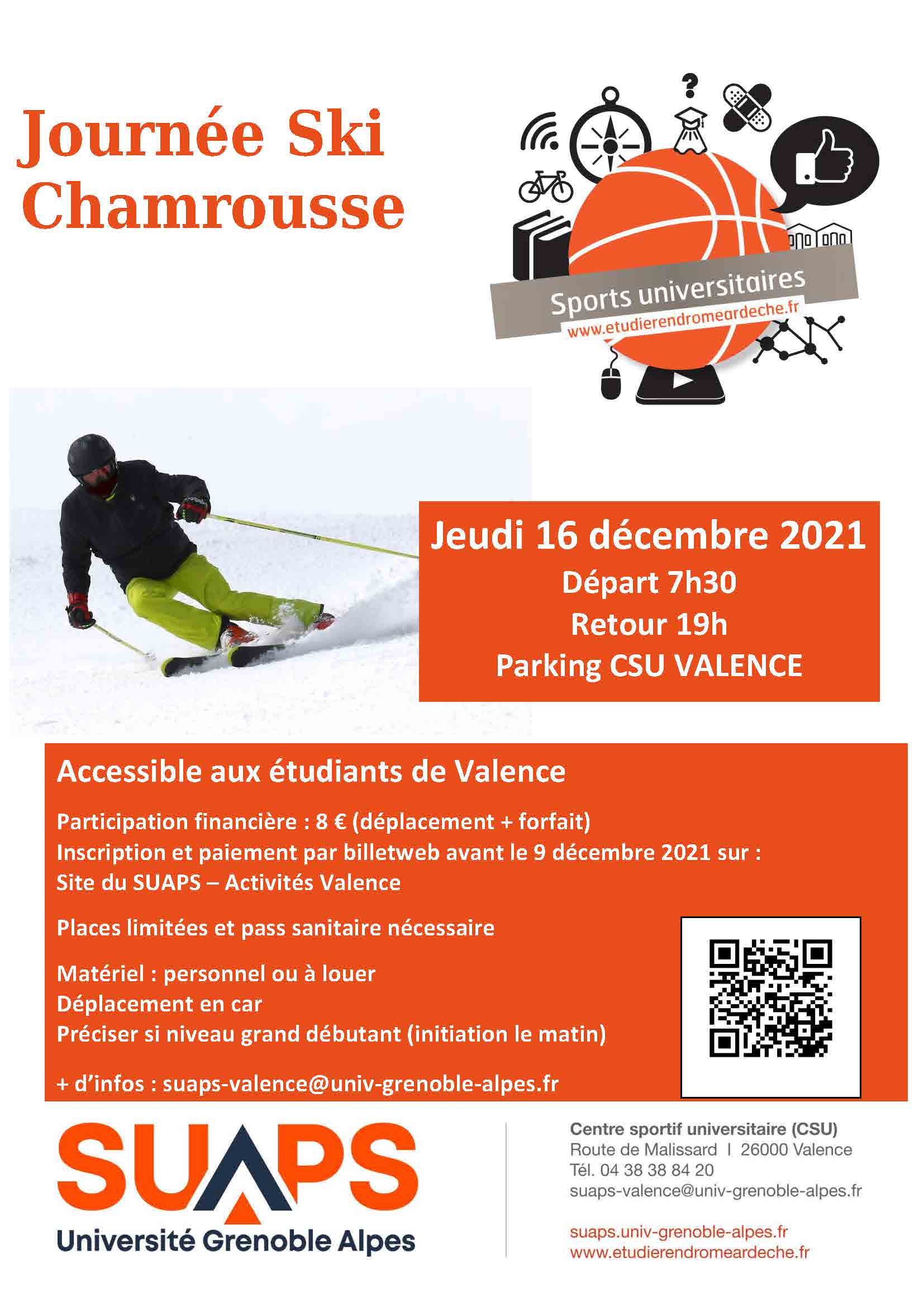Affiche journée ski Chamrousse